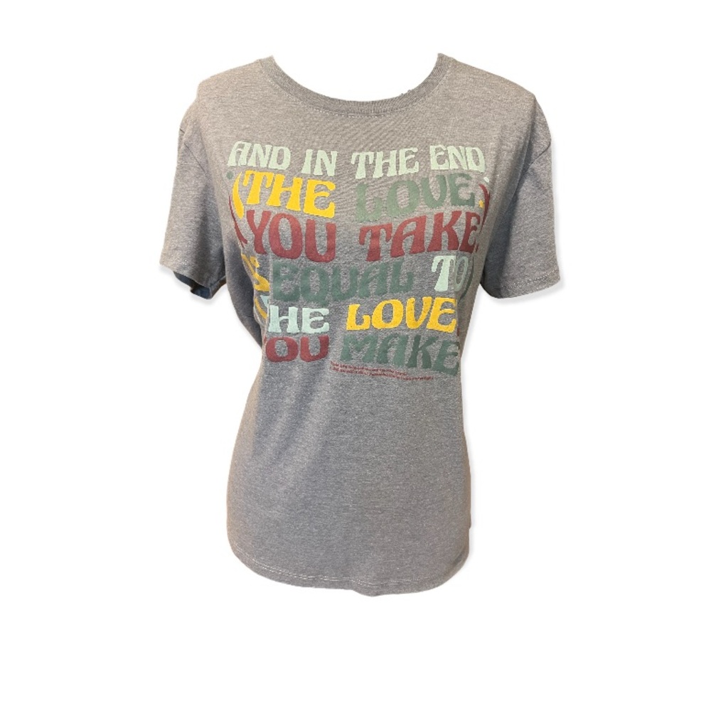 Lyrics by lennon & McCartney graphic t-shirt size Large